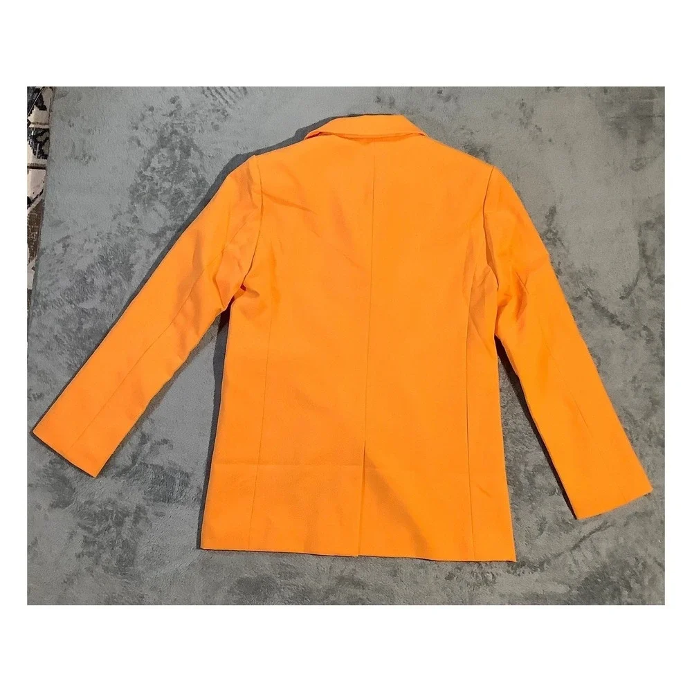 Forever 21 Women's Neon Orange Double Breasted Blazer‎ Size M